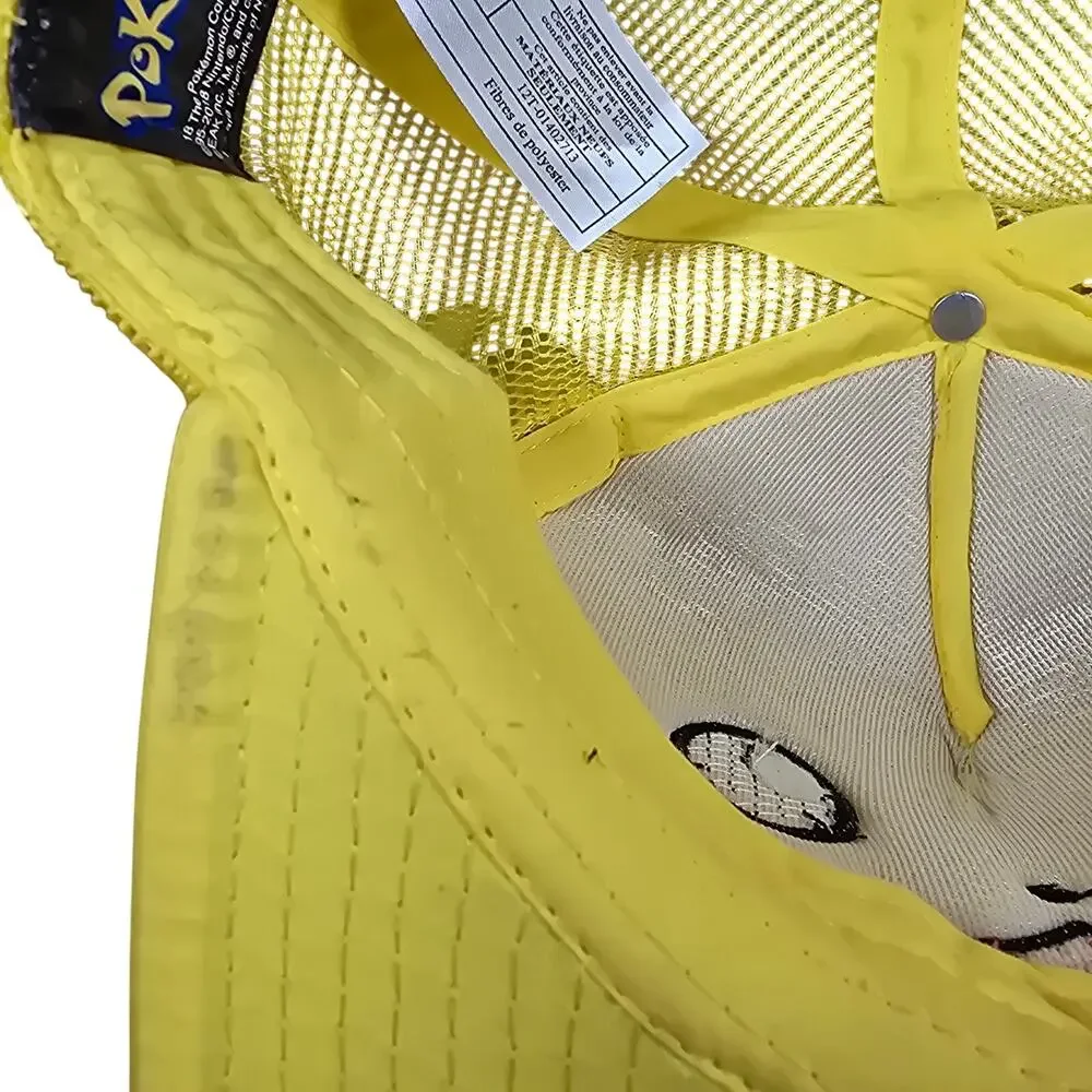 Pokemon Pikachu Snapback Cap 1/2 Mesh One Size Fits Most Anime Cosplay 90s Y2K